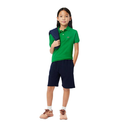 Lacoste Kids Pique Polo Tops in Green Color