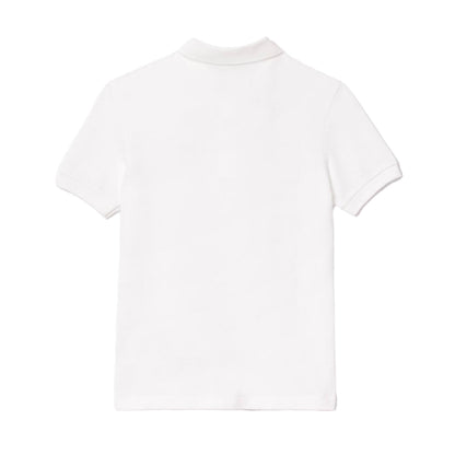 Lacoste Kids Pique Polo Tops in White Color