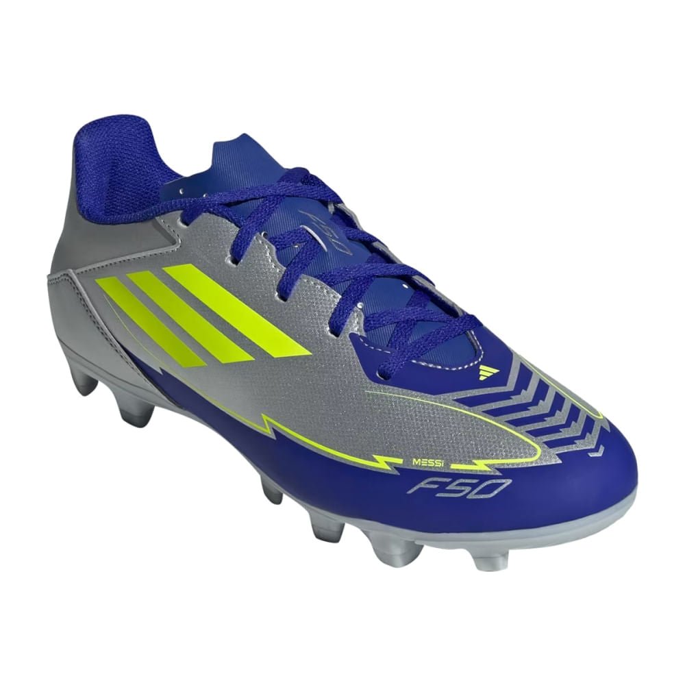 adidas Unisex F50 Club Fg/Mg Messi Cleats | SILVMT/SYELLO/LU  display picture 1