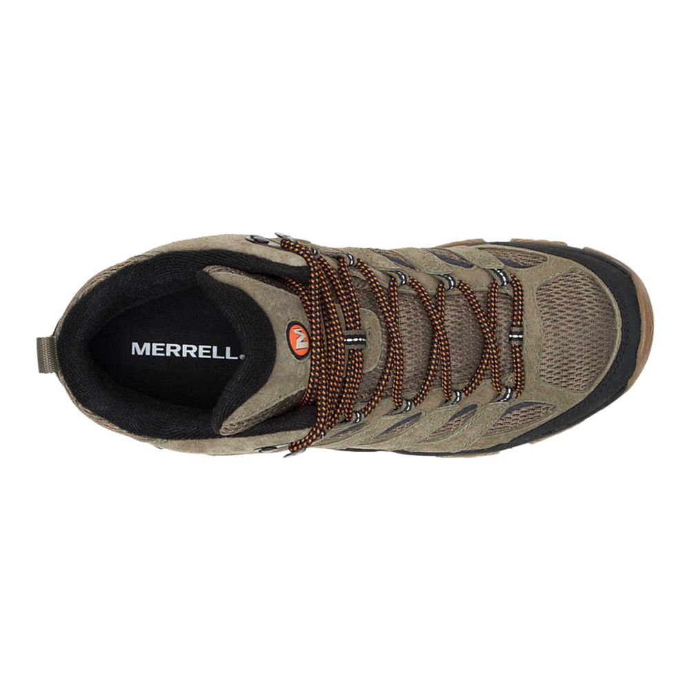Merrell Mens Moab 3 Mid Wp W Boots in Green Color