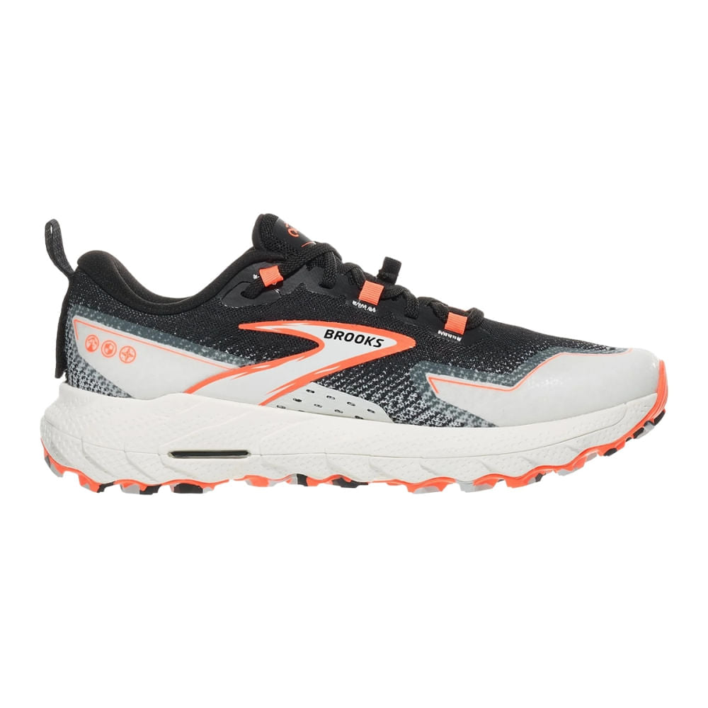 Brooks Womens Cascadia 18 Trail Running Shoes in Grey Color