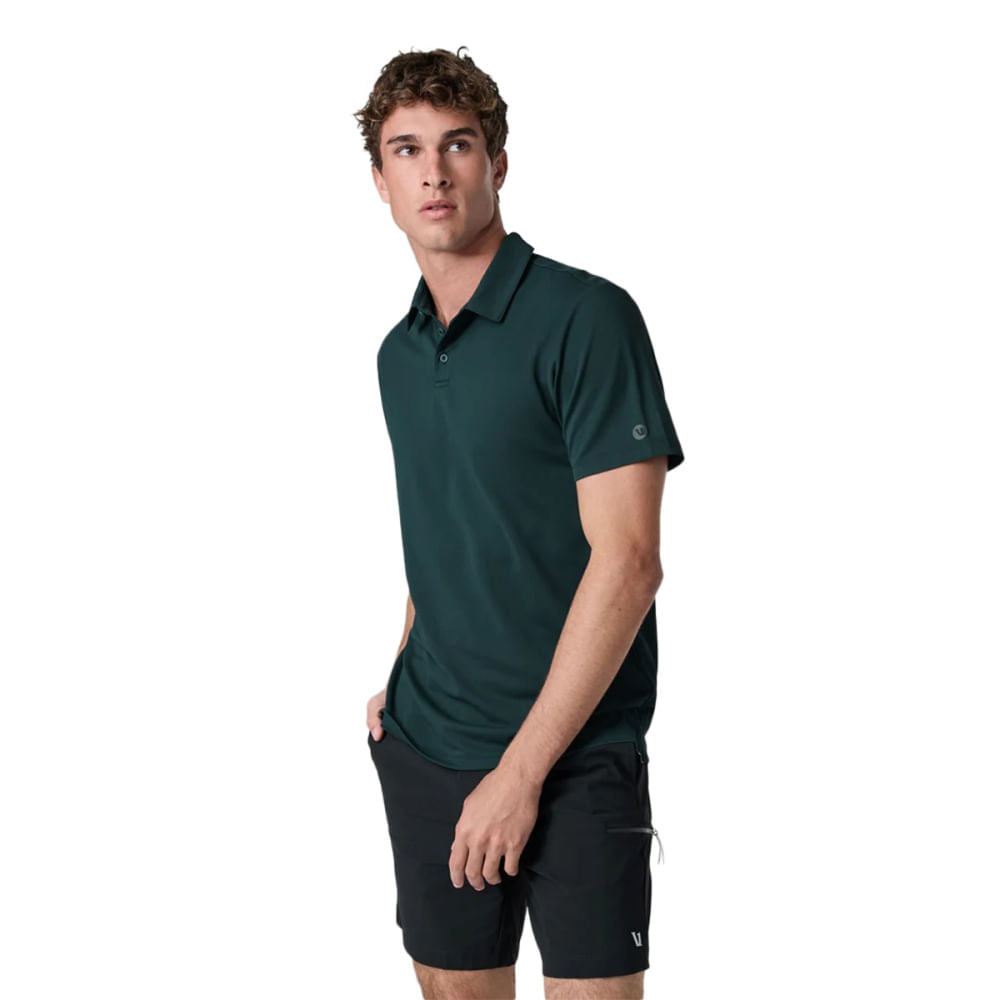 Vuori Mens Gamepoint Polo Tops in Blue Color