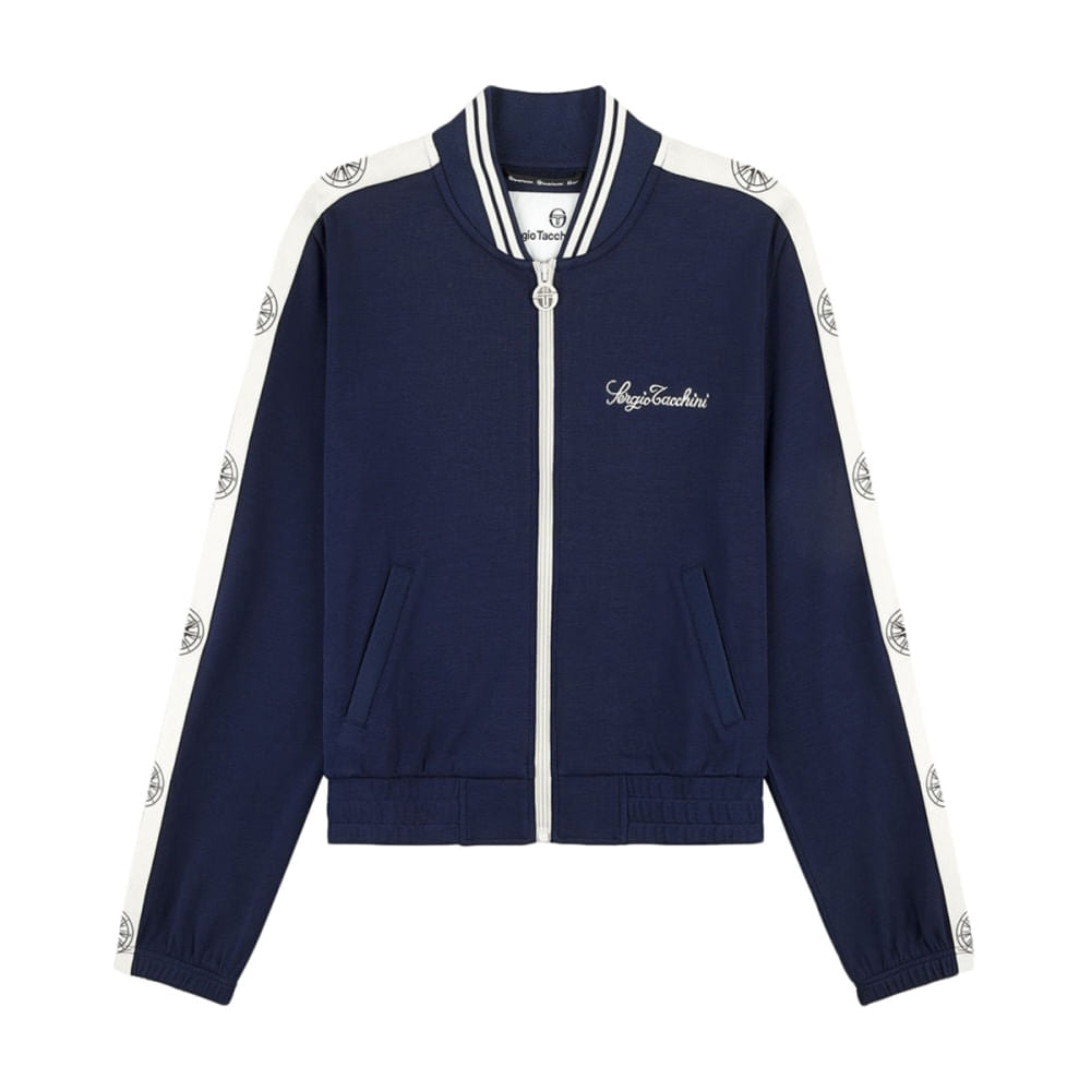 Sergio Tacchini Womens Bussola Track Jacket Zip-Ups in Blue Color
