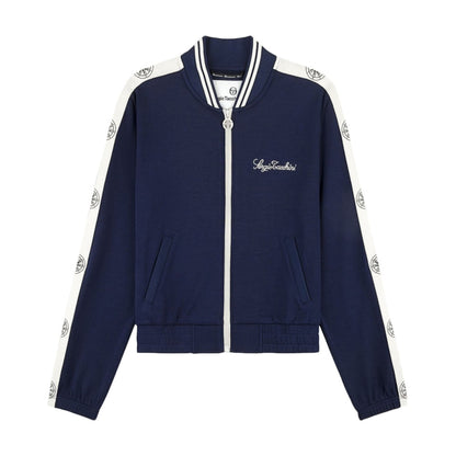 Sergio Tacchini Womens Bussola Track Jacket Zip-Ups in Blue Color