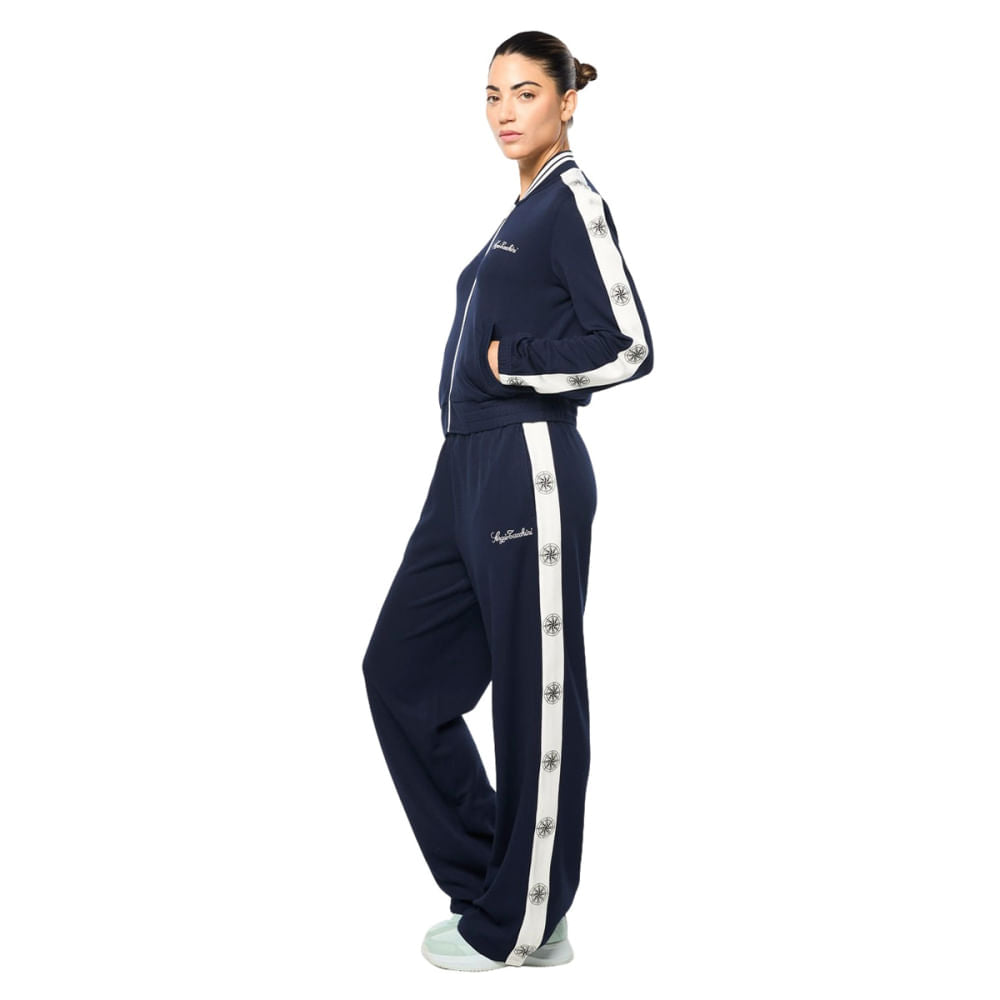 Sergio Tacchini Womens Bussola Track Jacket Zip-Ups in Blue Color