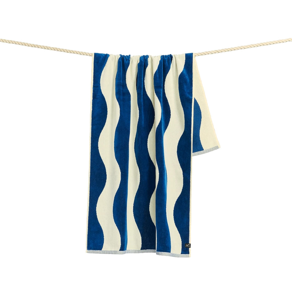 SLOWTIDE STRIPE TOWEL | DEEP POOL