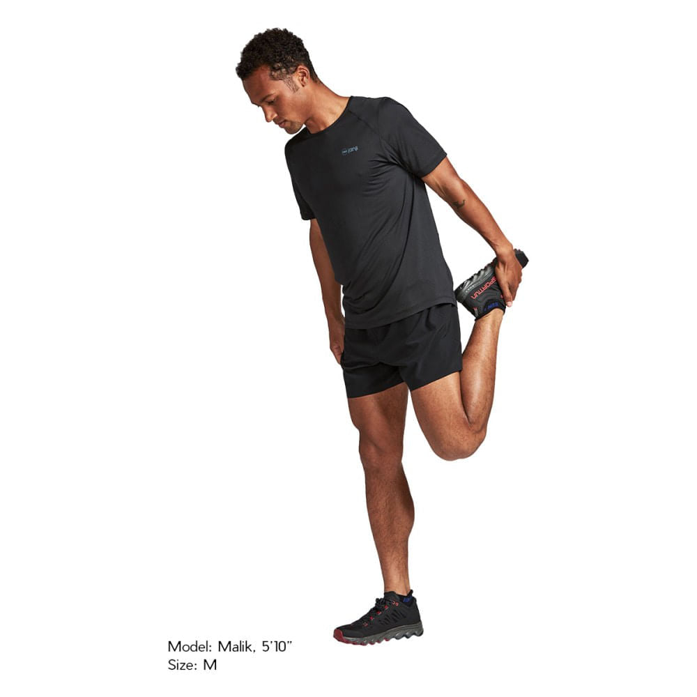 Janji Mens Run All Day Tee Tops in Black Color