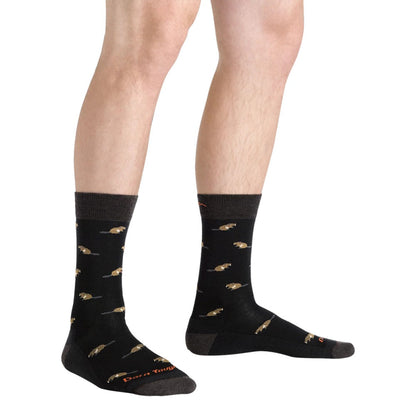 Darn Tough Vermont Mens Sawtooth Light Crew Socks in Black Color