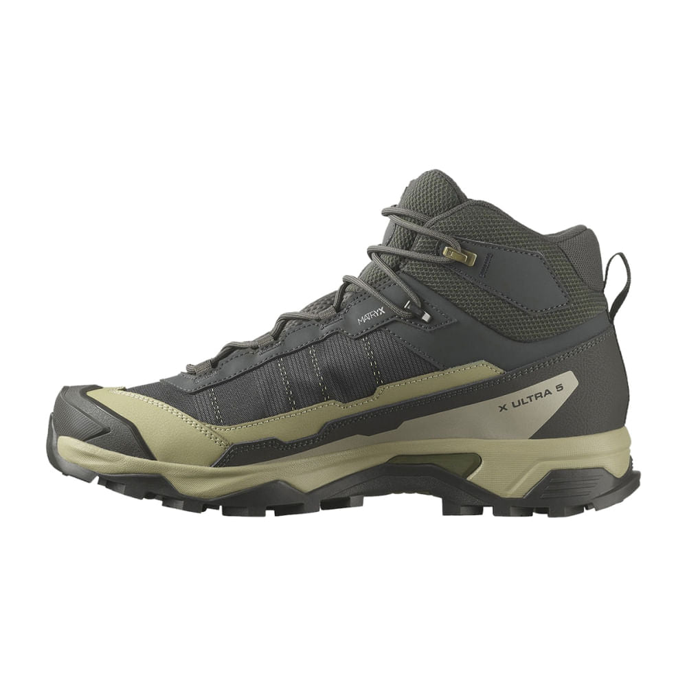 Salomon Mens X Ultra 5 Mid Gore-Tex Shoes | PEAT / GRAY GREE