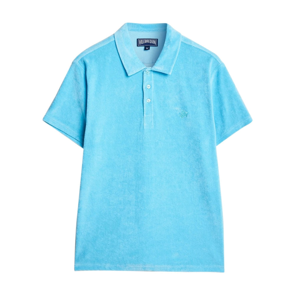 Vilebrequin Mens Phoenix Terry Polo Tops in Blue Color