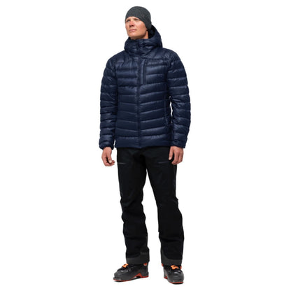 Norrona Mens Lyngen Down850 Hood Midlayer in Blue Color