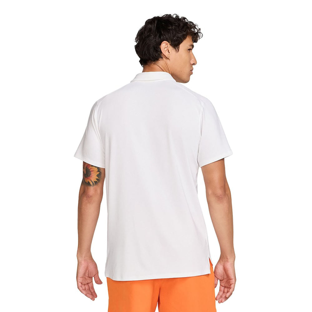 Nike Mens Nikecourt Advantage Polo Tops in White Color