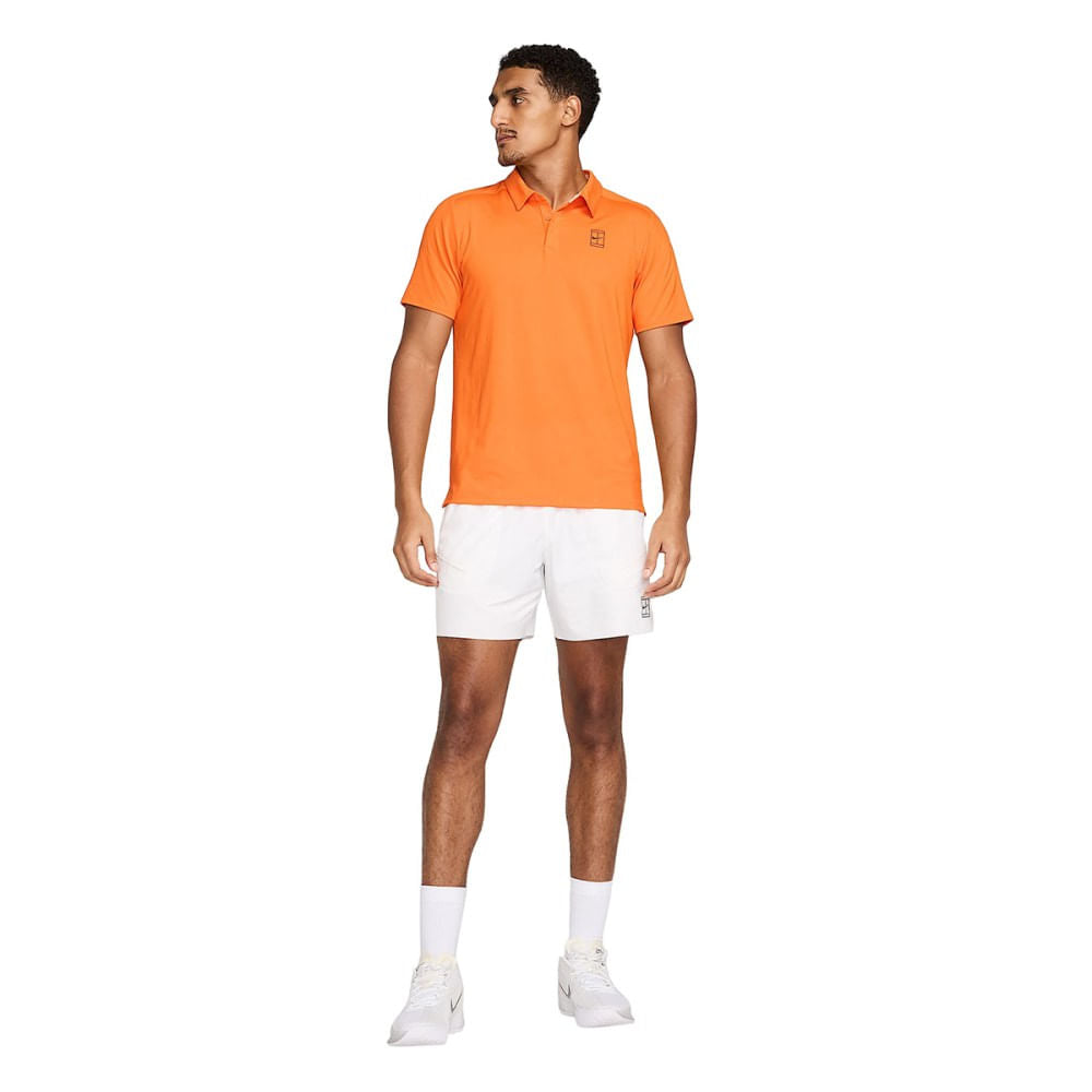Nike Mens Nikecourt Advantage Polo Tops in Orange Color