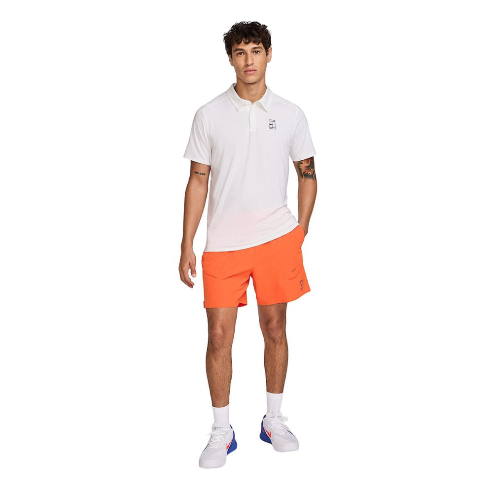 Nike Mens Nikecourt Advantage Shor Shorts in Orange Color