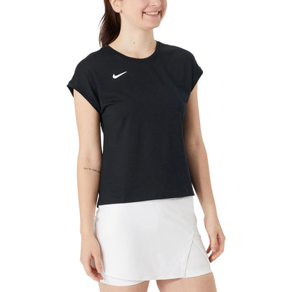Nike Womens Team Victory Top short sleeve Tops in Black Color