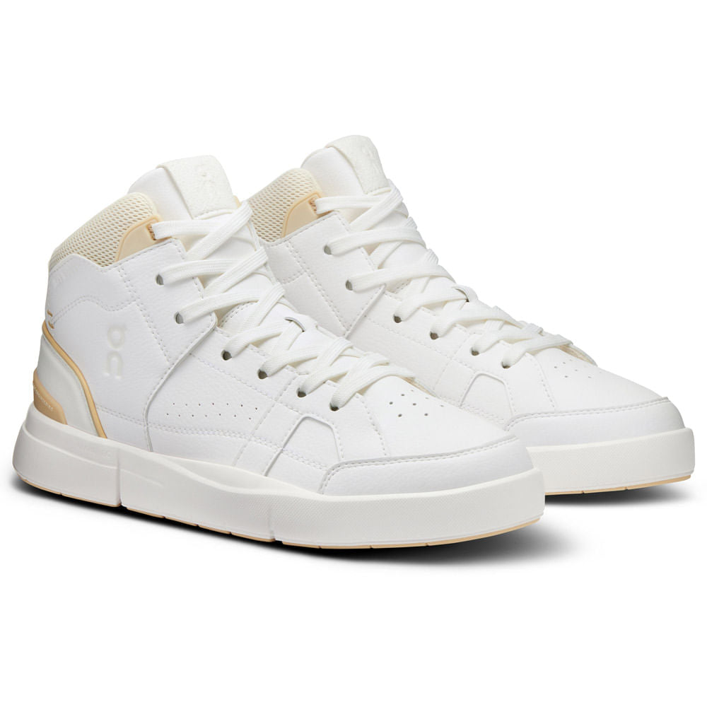 ON Womens The Roger Clubhouse Mid | WHITE/SAVANNAH – Paragon Sports