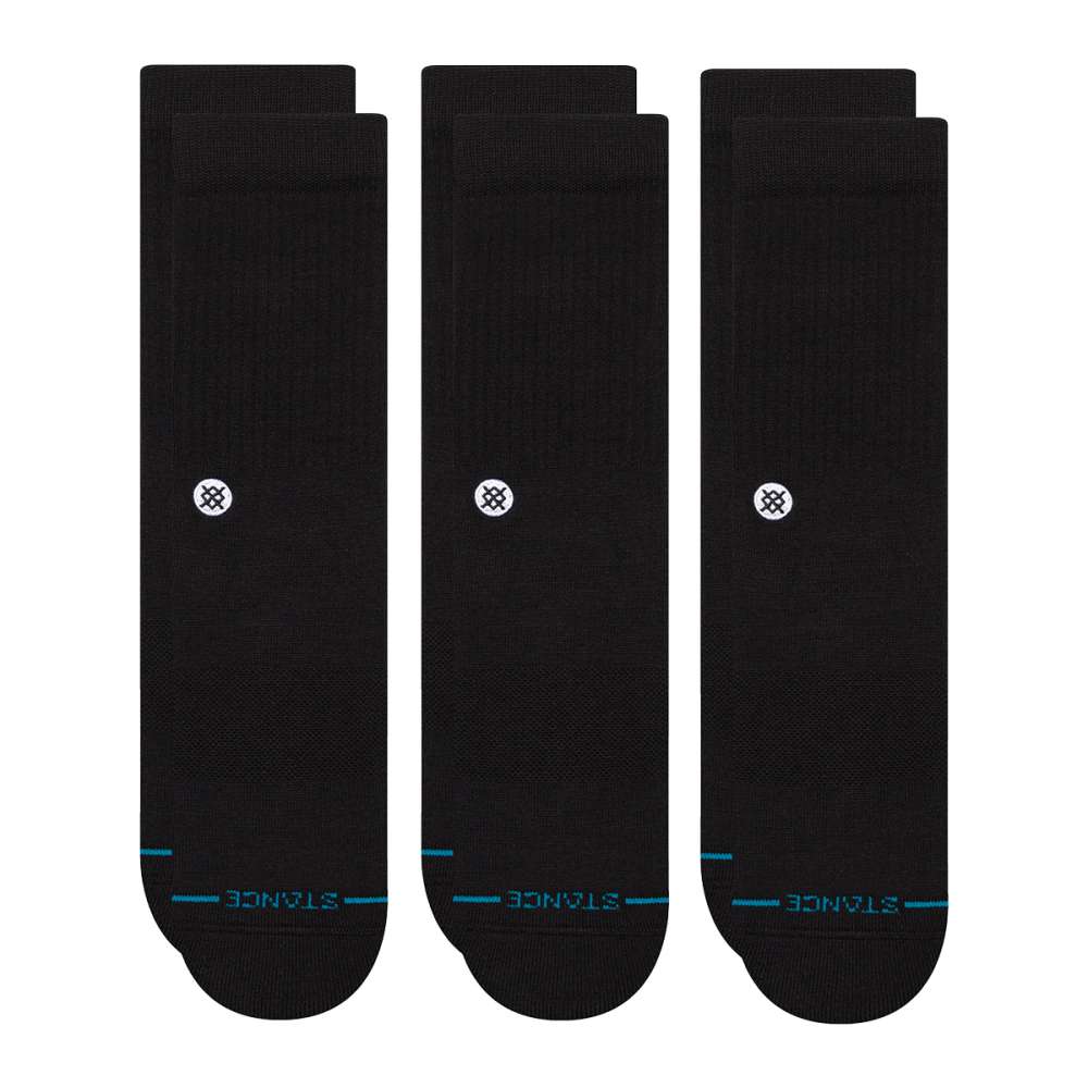 ICON 3-PACK CREW SOCKS | BLACK