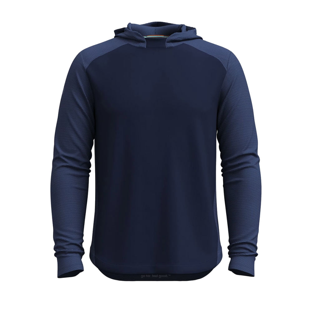 Smartwool Mens Active Mesh Hoodie Running Jackets in Blue Color