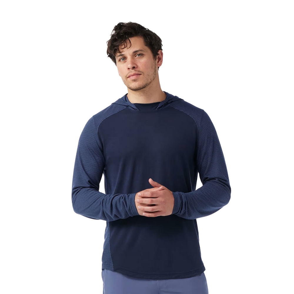 Smartwool Mens Active Mesh Hoodie Running Jackets in Blue Color