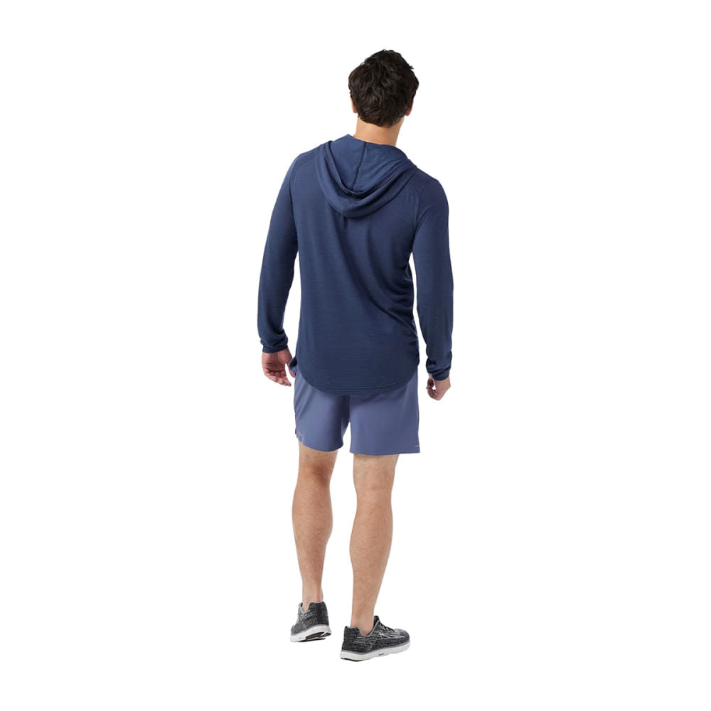 Smartwool Mens Active Mesh Hoodie Running Jackets in Blue Color