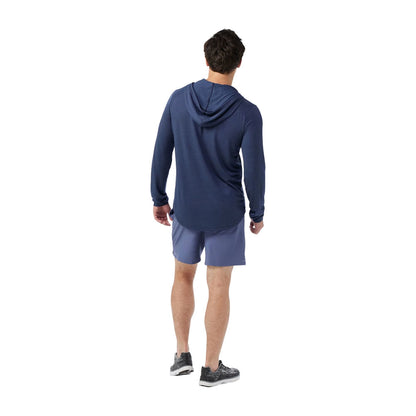 Smartwool Mens Active Mesh Hoodie Running Jackets in Blue Color