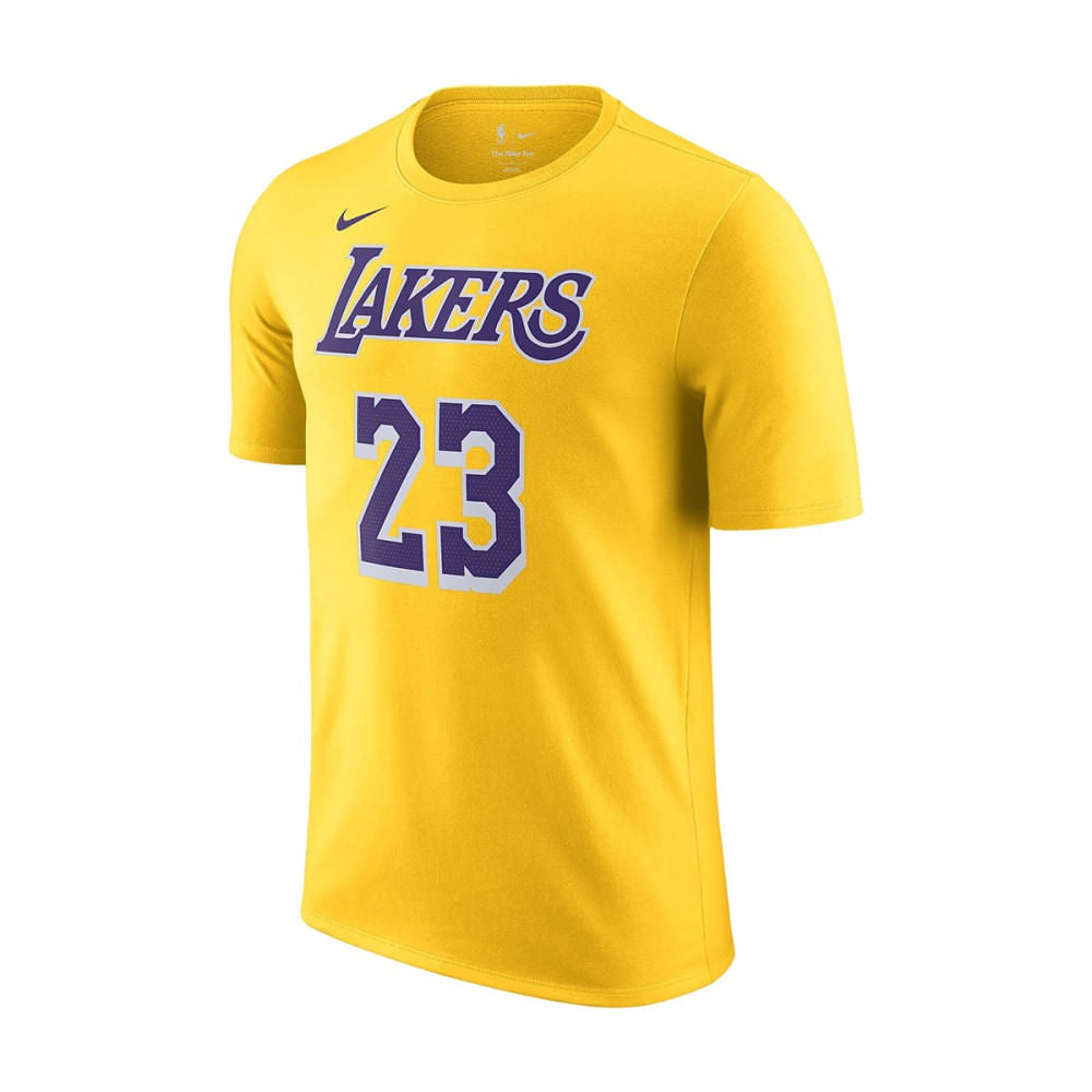 Nike Mens Lebron Lakers Ss Fan Apparel in Yellow Color