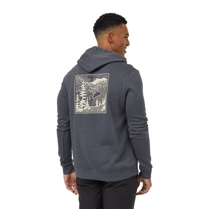 Tentree Mens Etched Mountain Hoodie Pullover in Grey Color
