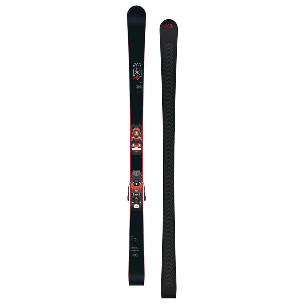 Van Deer-Red Bull Sports Kids Gs-Kids W/R21 Pro+Spx 11 Skis in Black Color