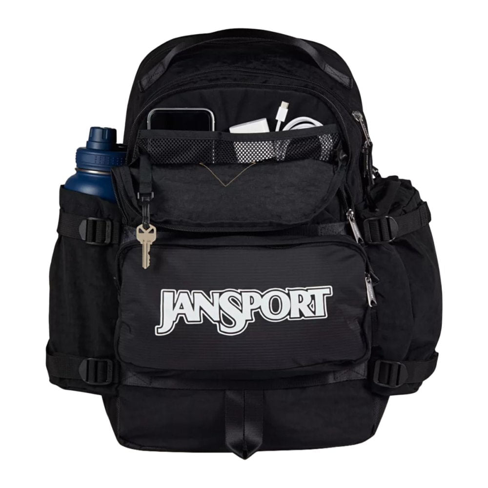90s JANSPORT Made in USA黒 リュック Vintage Jansport Backpack Black Mesh Front 2 Pocket 90s USA