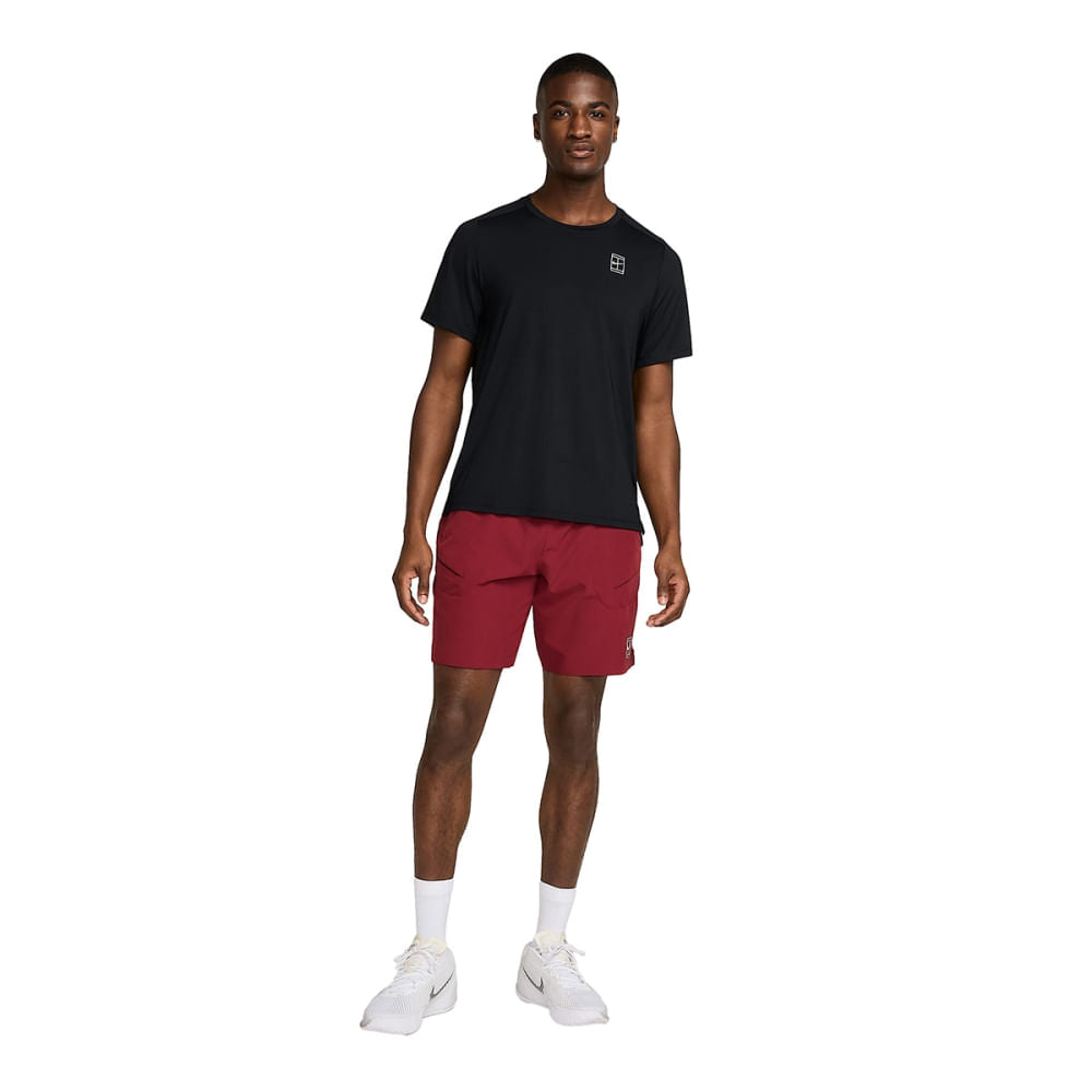 Nike Mens Nikecourt Advantage Tee Tops in Black Color