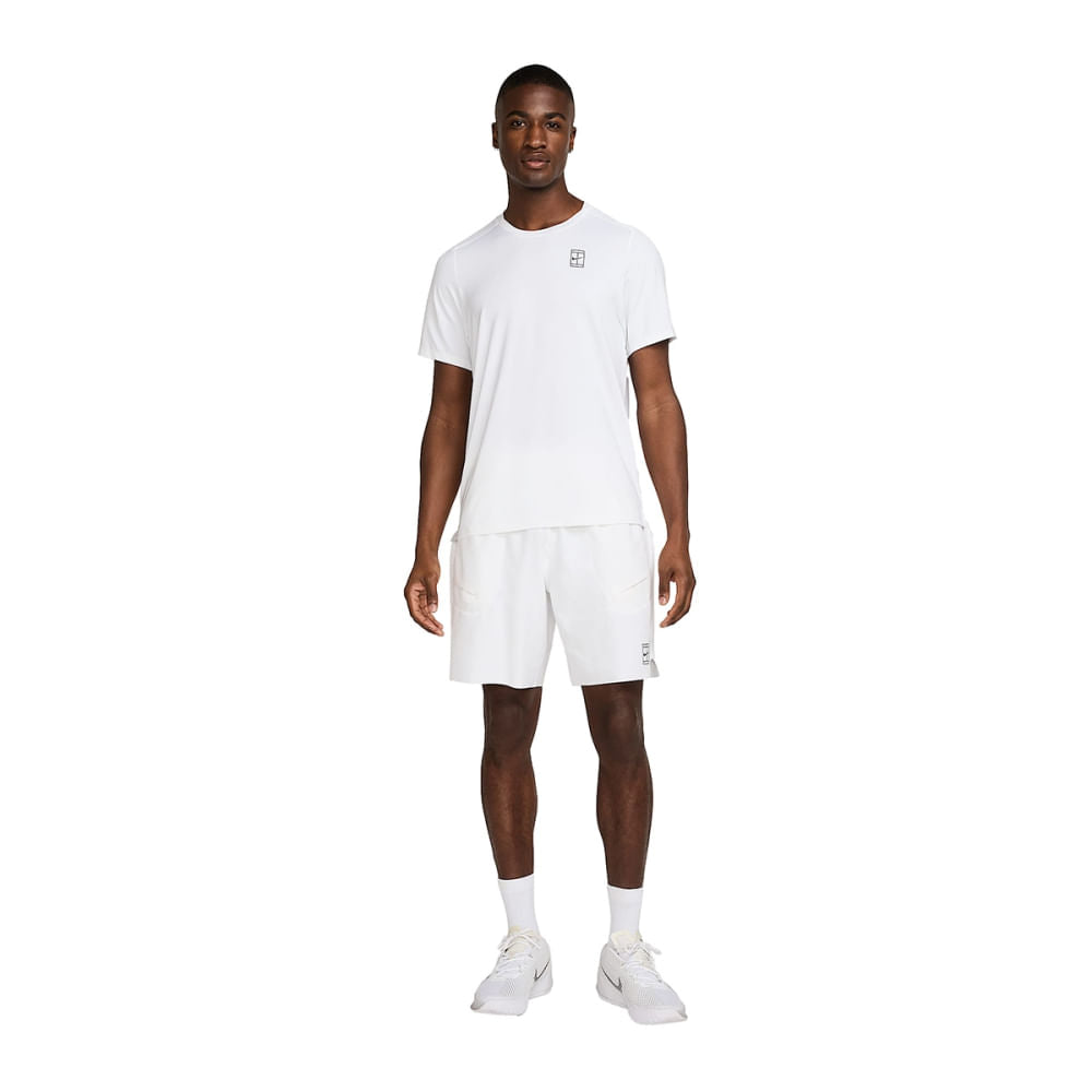 Nike Mens Nikecourt Advantage Tee Tops in White Color