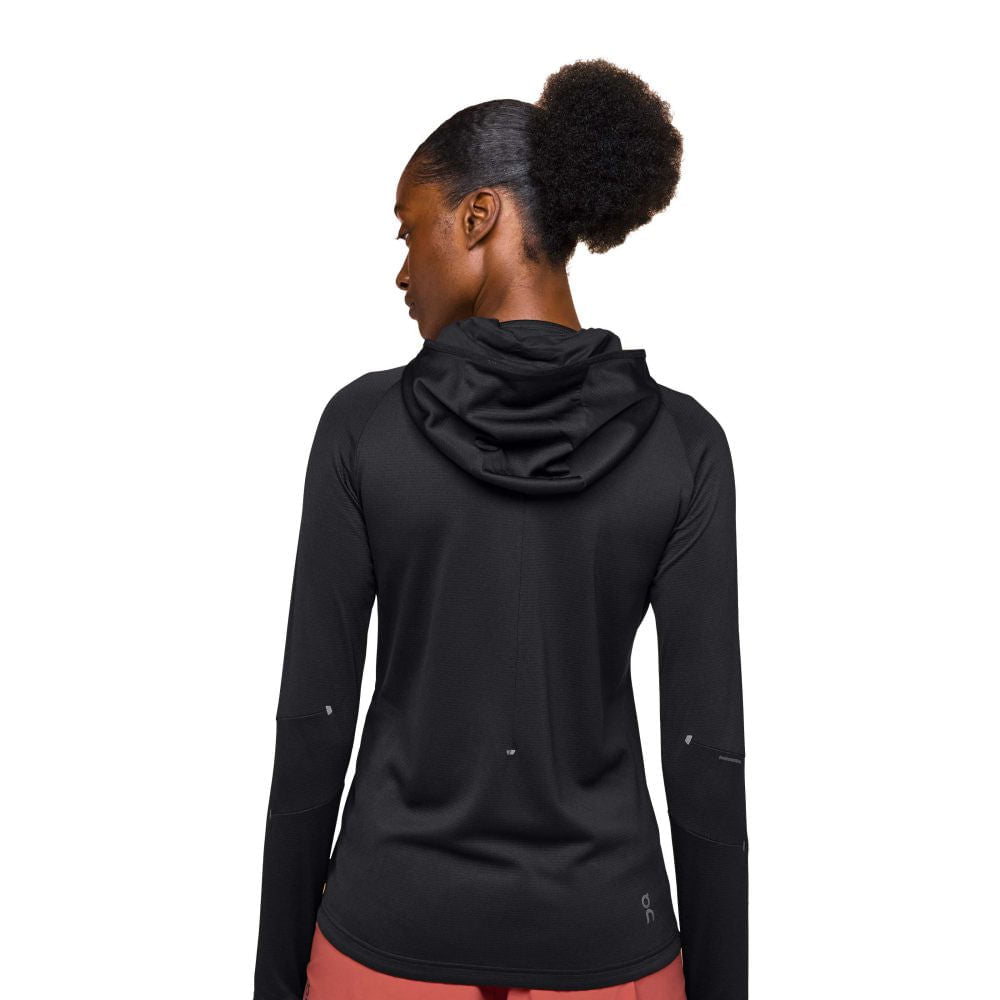 On Womens Climate Zip Hoodie Running Jackets in Black Color