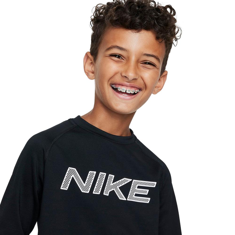 NIKE PRO WARM LS | 010-BLKWHT