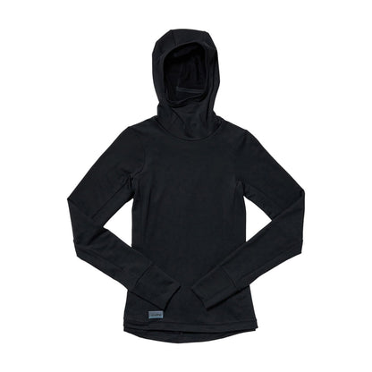 Janji Womens Rover Merino Hoodie Pullover in Black Color
