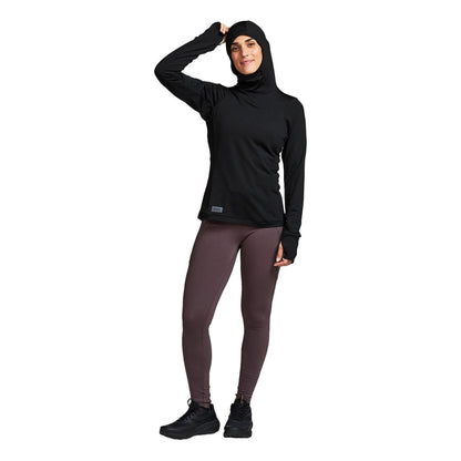 Janji Womens Rover Merino Hoodie Pullover in Black Color