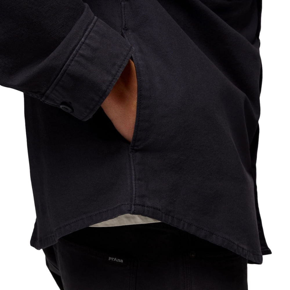 Prana Mens Rock Ridge Overshirt Midlayer in Black Color