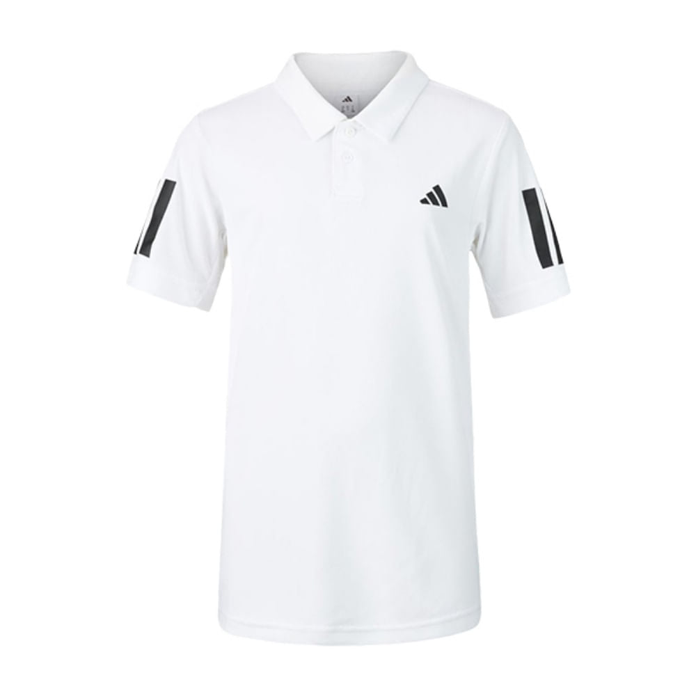 Adidas Kids Club 3 Stripe Polo Tops in White Color