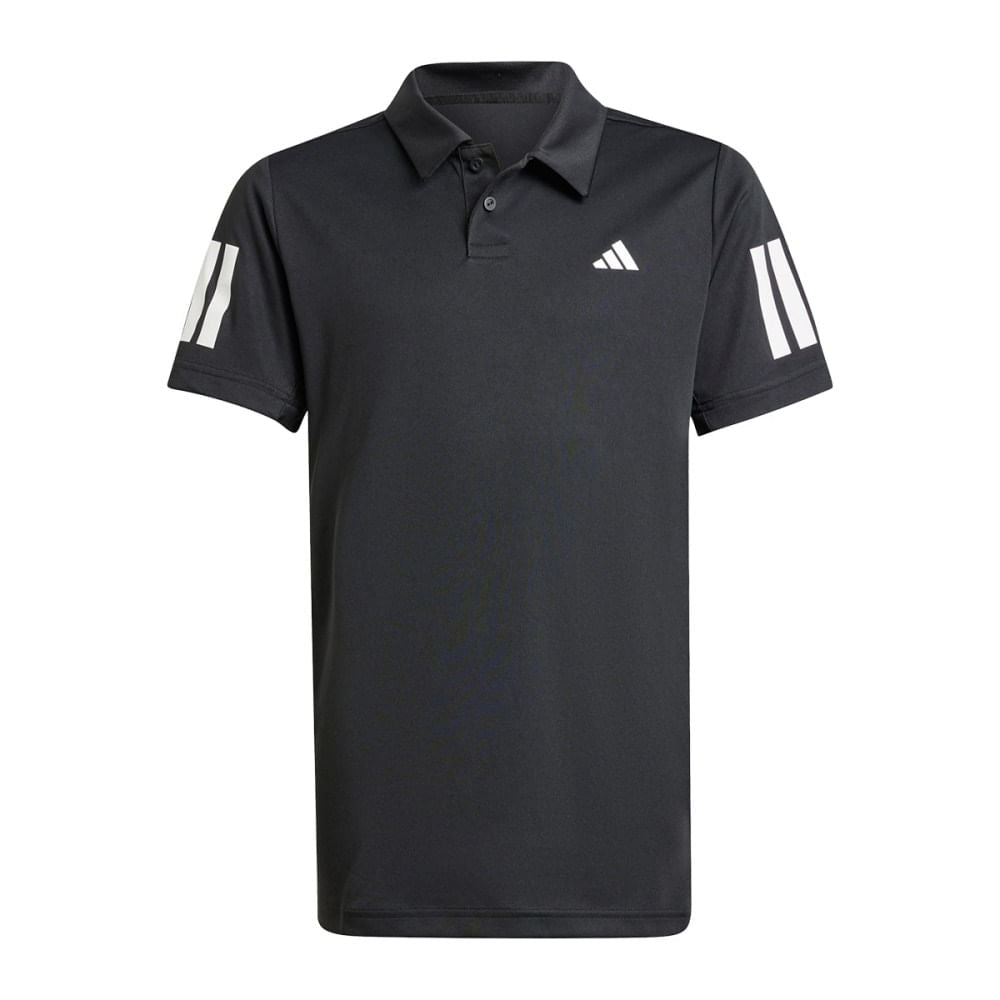 Adidas Kids Club 3 Stripe Polo Tops in Black Color