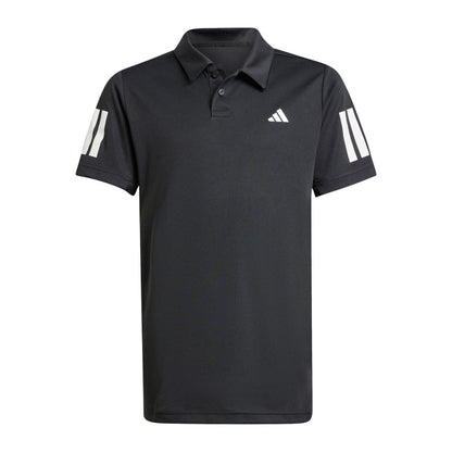 Adidas Kids Club 3 Stripe Polo Tops in Black Color