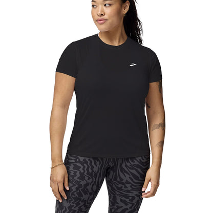 Brooks Womens Sprint Free Short Sleeve Tops in White Color