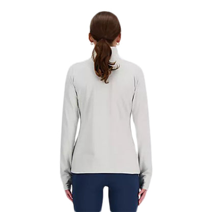New Balance Womens Se Sd Quarter Zip Tops in Grey Color