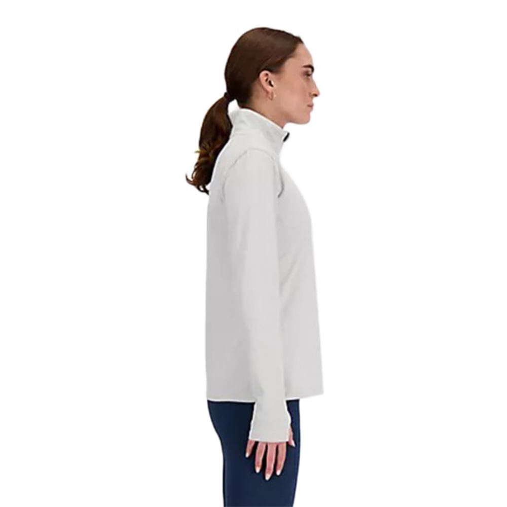 New Balance Womens Se Sd Quarter Zip Tops in Grey Color
