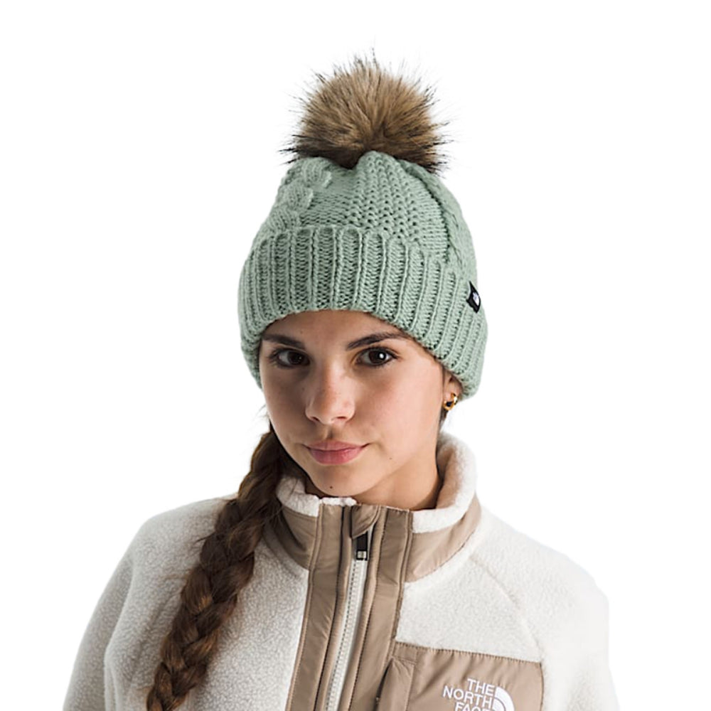 ✨ The North Face Fur Pom Beanie Women Green Oh Mega Stylish Cable Texturing Hats The North Face Women main image 4