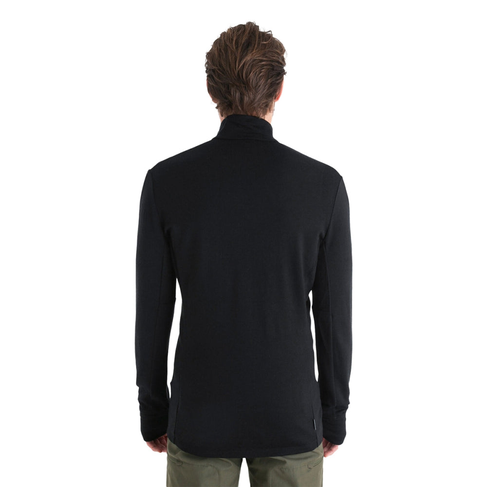 Icebreaker Mens 260 Quantum Ls Zpmeri Tops in Black Color