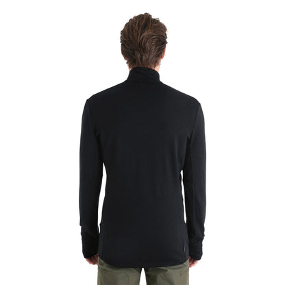 Icebreaker Mens 260 Quantum Ls Zpmeri Tops in Black Color