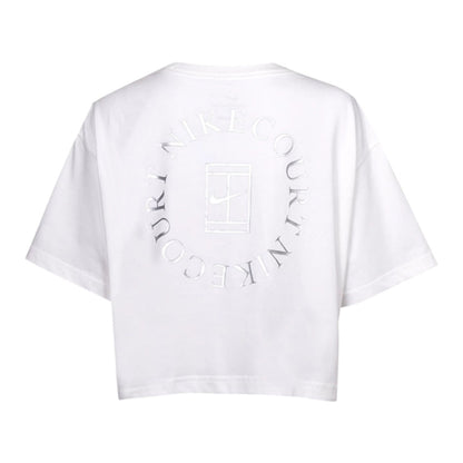 Nike Womens Nike Slam Crop Tee Tops in White Color