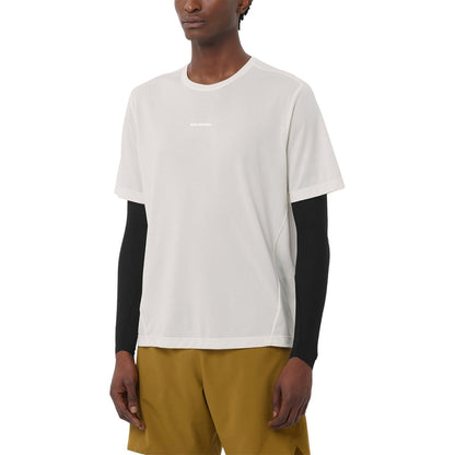 Salomon Mens Shkout Core short sleeve Tee M Tops in Brown Color