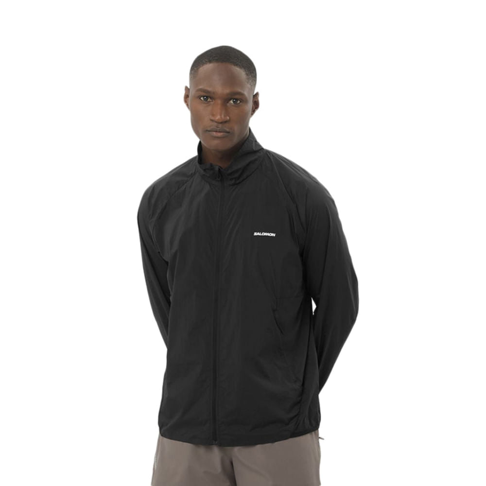 Salomon Mens Shkout Fly Jkt M Running Jackets in Black Color