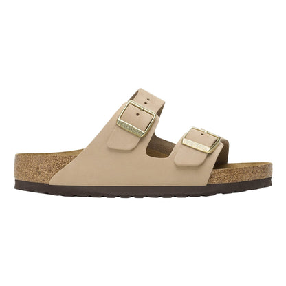 Birkenstock Womens Arizona Soft Footbed Sandals in Khaki Color