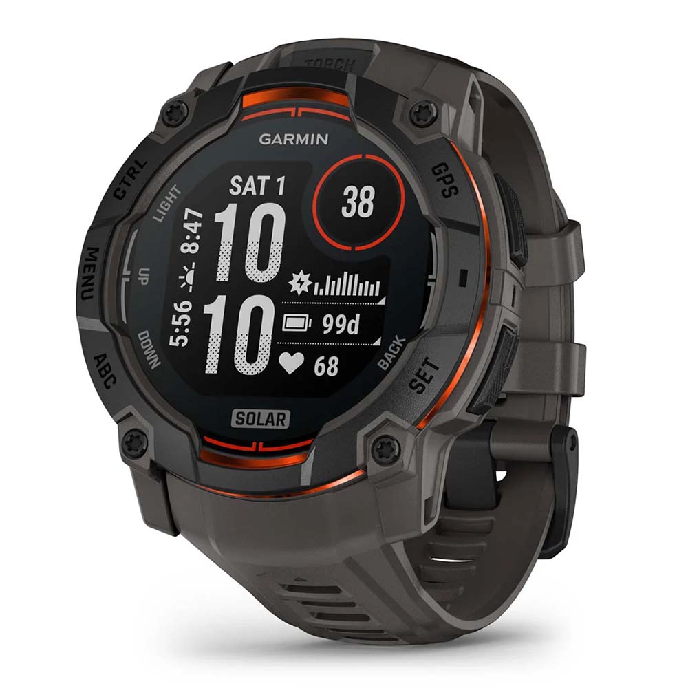 Garmin Unisex Instinct 3 50Mm Solar Bk Smart Watches in Grey Color